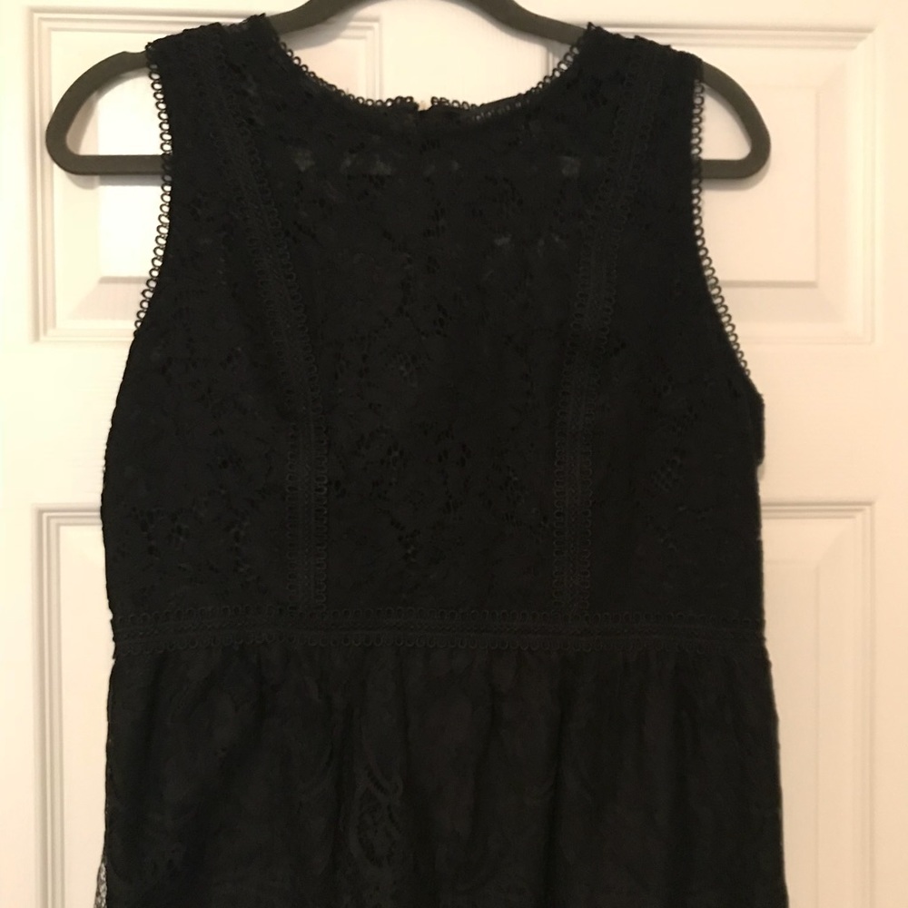 WHBM Black Lace Peplum Top
